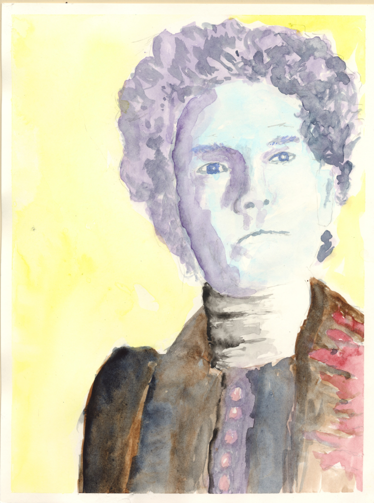 Watercolor portrait of Myrtle Fillmore