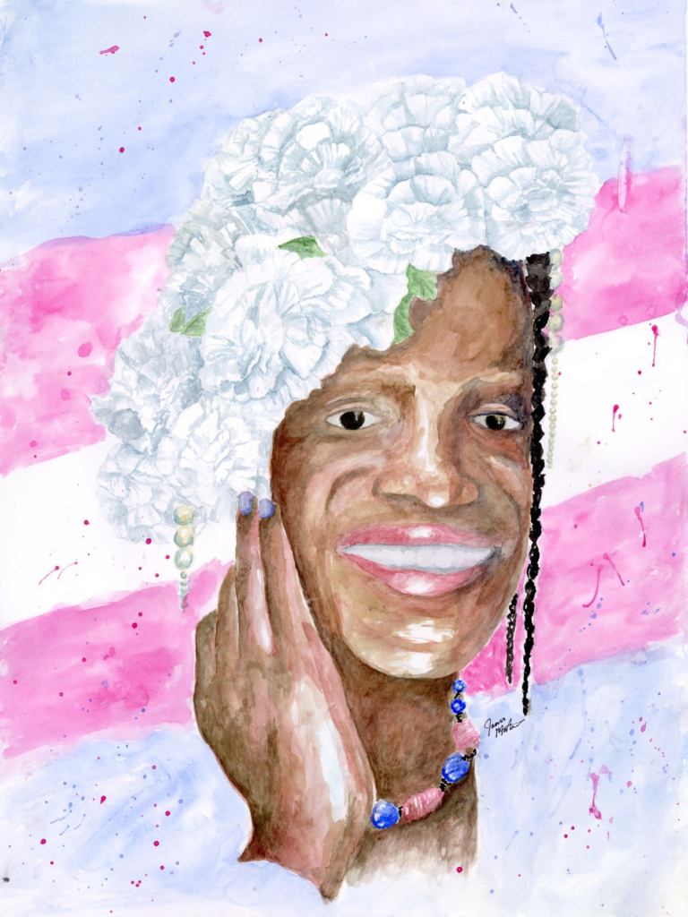 Watercolor painting of Marsha P. Johnson